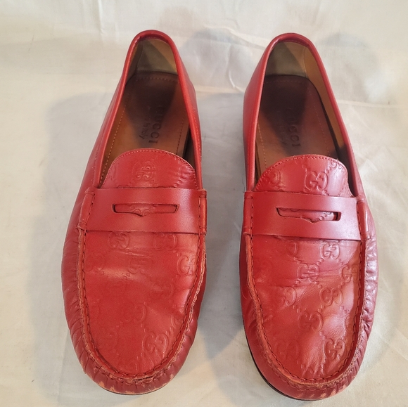 Gucci Other - Gucci Men's Size 9 Red Leather Penny Loafers